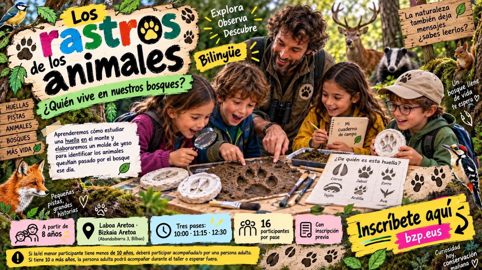 Los rastros de los animales – ¿Quién vive en nuestros bosques?